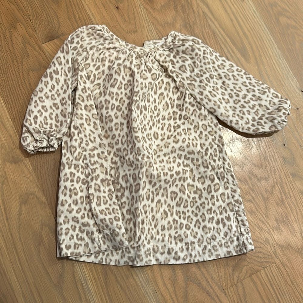 Gap leopard print corduroy dress 12-18M
